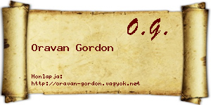 Oravan Gordon névjegykártya
